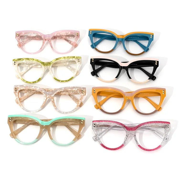 

Customized ODM OEM Hot Selling Girls High Qualified Acetate Black Green Optical Glasses Frame, Multi colors