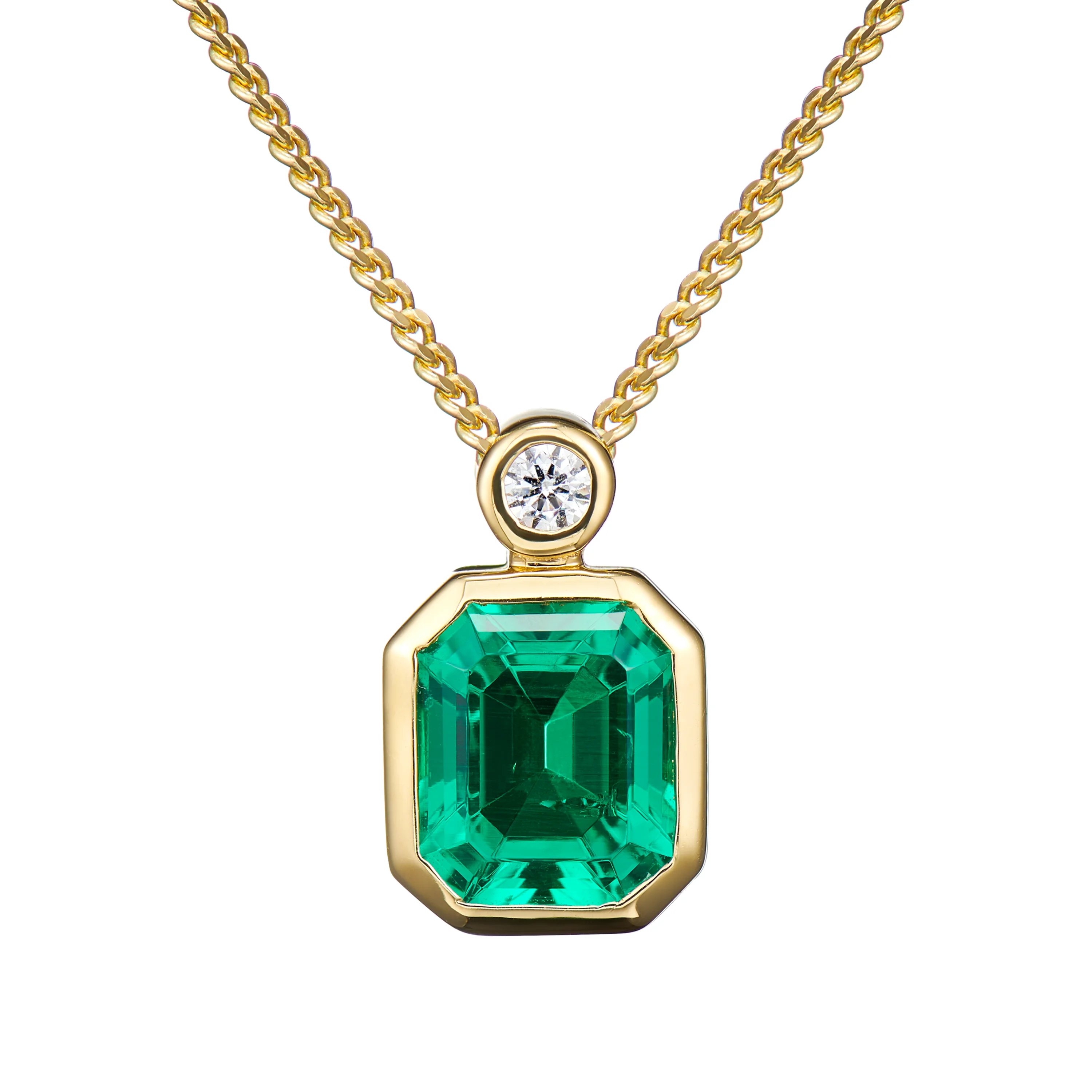 

Classical 925 sliver emerald cut moissanite necklace
