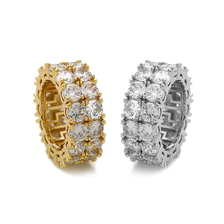 

Popular and unique zircon jewelry European and American hip hop rings couple rings
