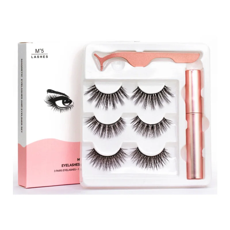 

Fast Shipping Top Quality Faux Private Label Magnetic Eyelash 10 Pair Set