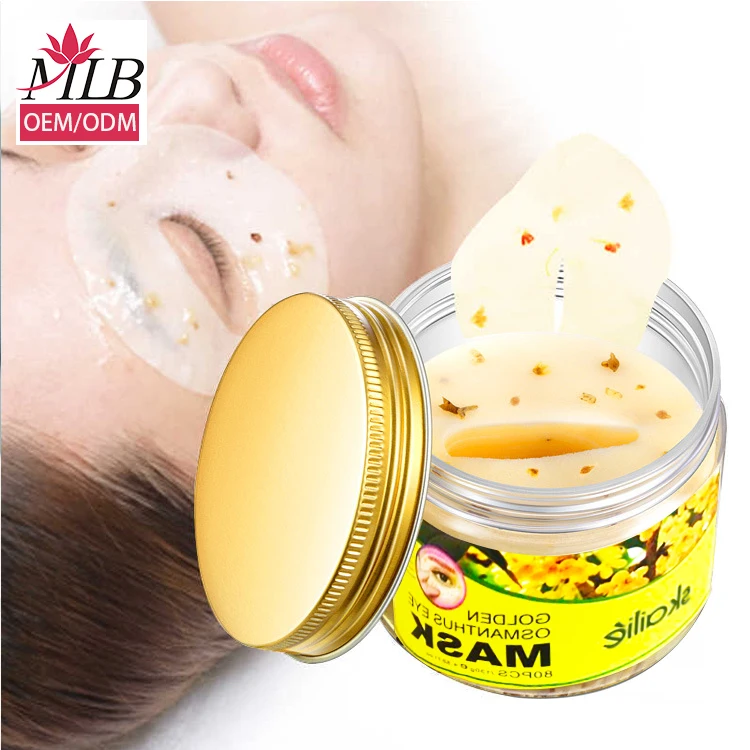 

Wholesale gold osmanthus crystal collagen anti aging moisturizing wrinkle remover eye patch golden osmanthus eye mask