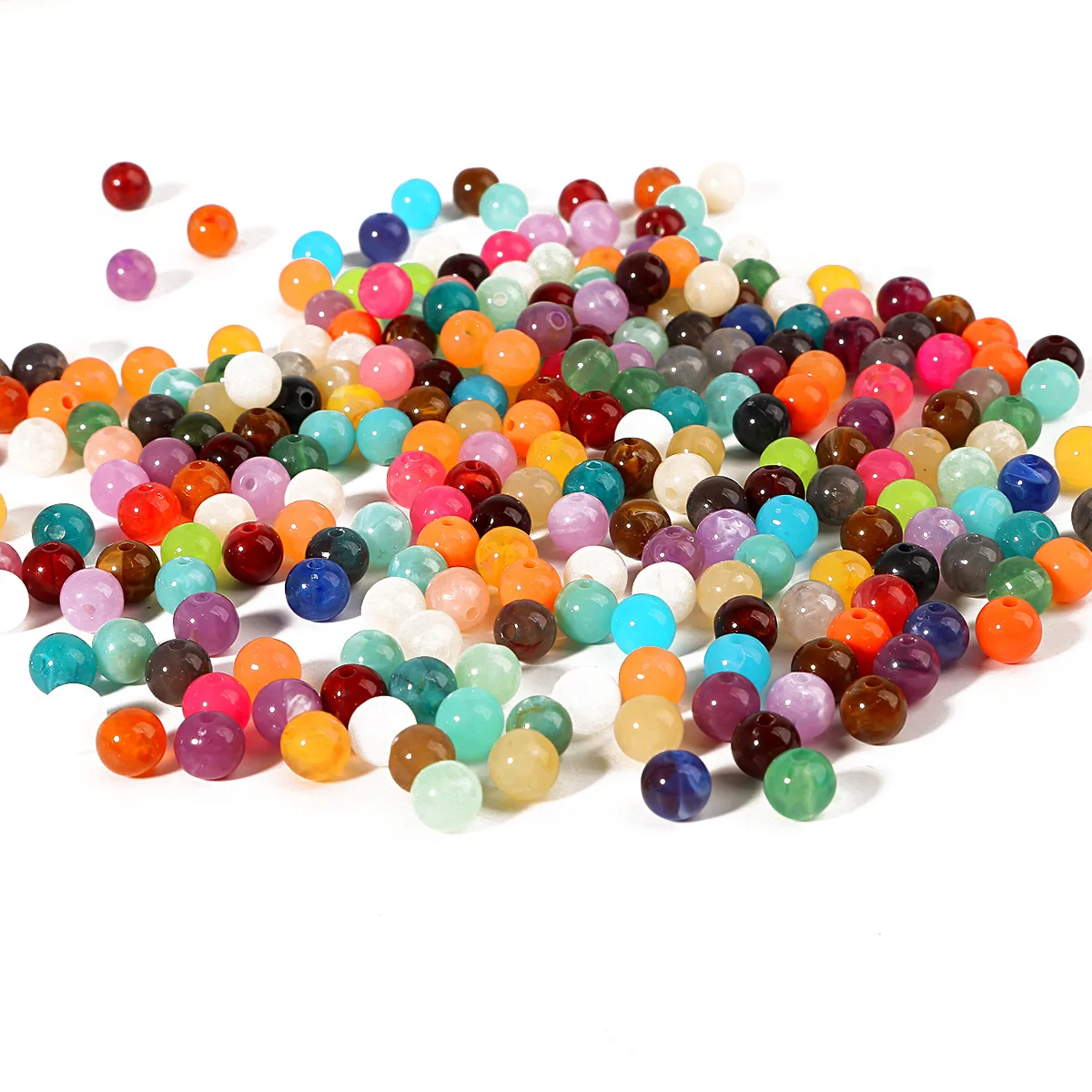 

Hobbyworker 8mm Top Sell 50Pcs/Bag With Colorful Acrylic Beads for DIY Bracelets Jewelry Making A5018