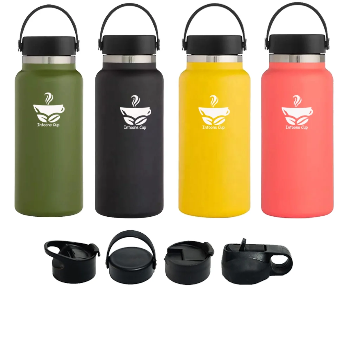 

water bottles with custom logo stainless steel vacuum flask thermos stainless steel tumbler cups with PP lid, Pink blue, black, white purple and so o