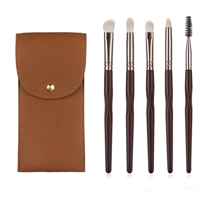 

5pcs Eyeshadow Makeup Brushes Natural Pony Hair Eye Shadow Eyeliner Eyebrow Eye Set brush make set up, As the picture shows or customized color