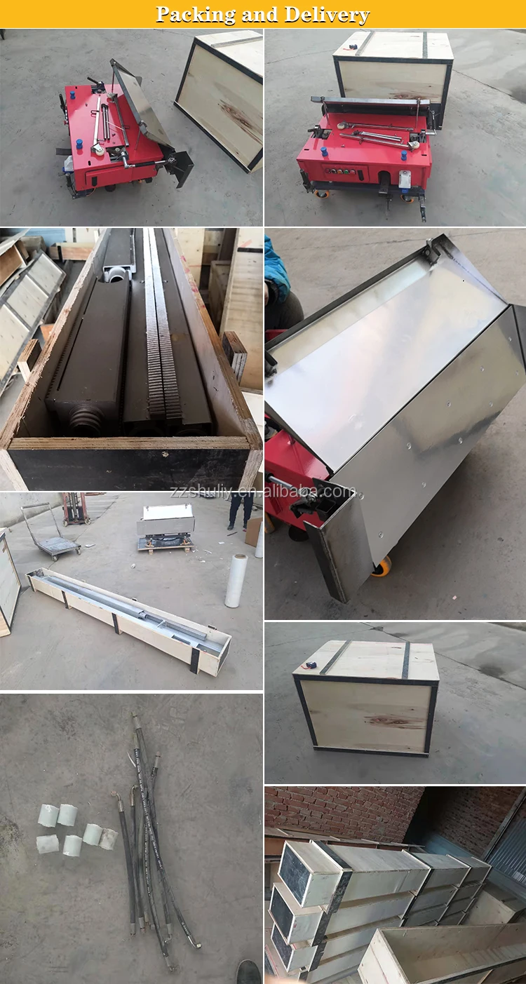 china supplier wall concrete plaster plastering cement mortar rendering machine autonomously