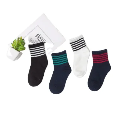 

Fast delivery wholesale classical comfortable soft wholesale custom striped children socks cotton for kids, Custom color