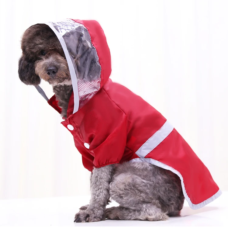 

Dog Security Jacket Reflective Stripe Pet Dog Clothes Waterproof Transparent Pet Big Dog Raincoats#