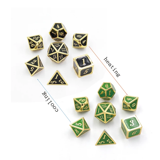 
Color changes with temperature factory design zinc alloy metal dice sets customized as you need 