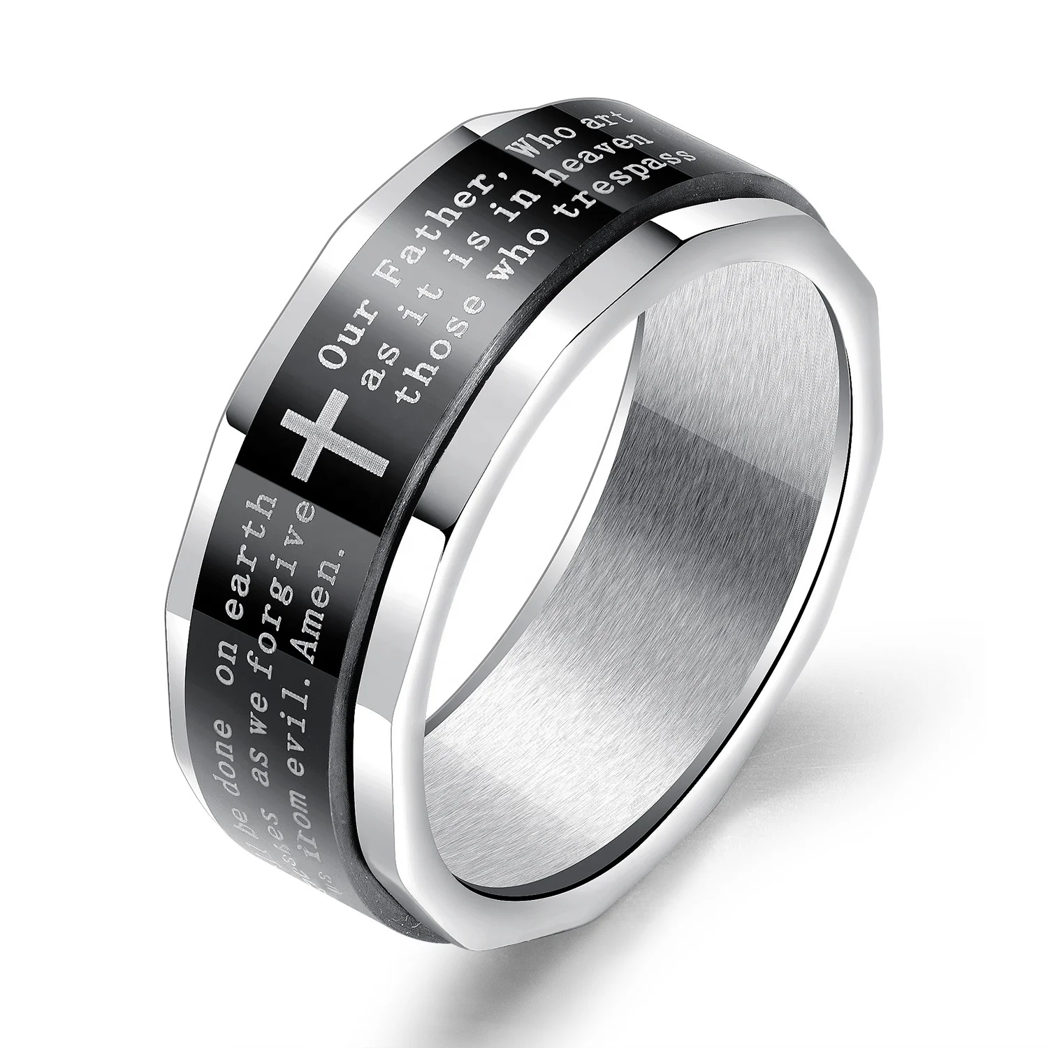 

Cross Shaped Jewelry 316 Stainless Steel Jewellery Fashion Titanium Steel Men's Ring