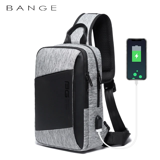 

2020 new oem trendy custom korean fashion anti theft men customized waterproof shoulder chest crossbody sling bag for men, Black and grey