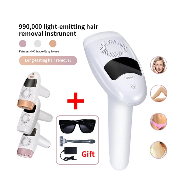 

Amazon Hot Selling Mini portable Face Permanent ipl laser hair removal remover machine epilator device for home use, Gold/ pink