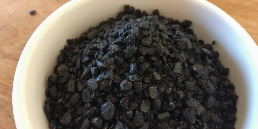 A beautifully finished dish using black salt