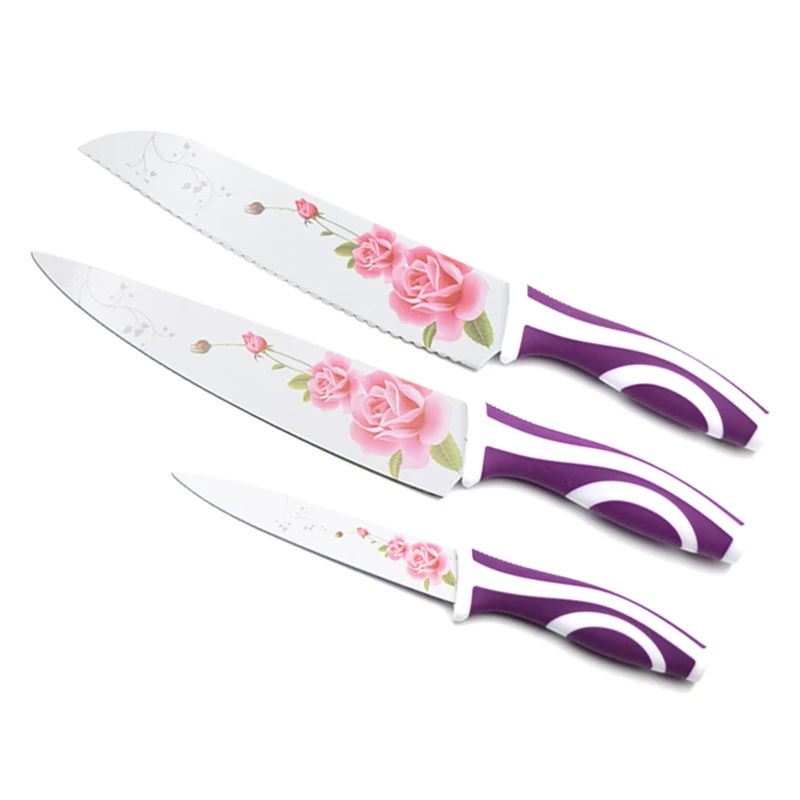 

Ceramic Knife Set Fruit Utility Slicing Chef Kitchen Knives Ceramic Peeler 3-piece Set Cooking Tools Hot Sell kitchen tools, Purple