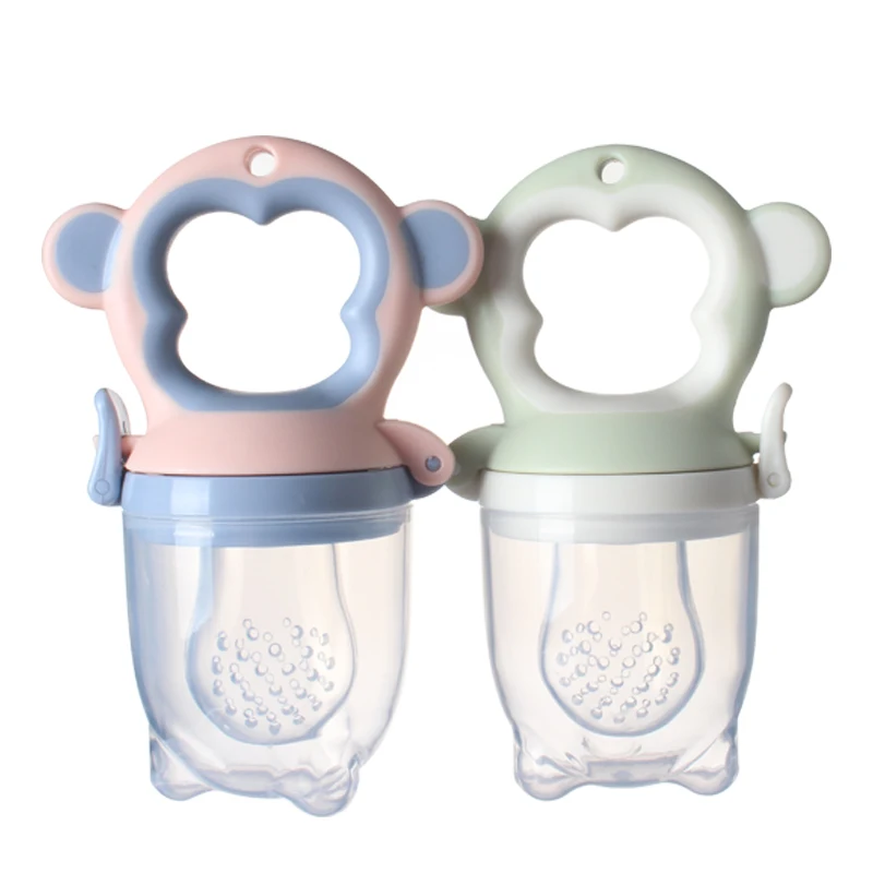 

Nibbler Feeding Tool BPA Free Nutrition Cute Monkey Shape Baby Fresh Food Feeder Fruit Pacifier, Pink/blue/orange/purple/green