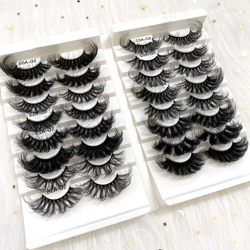 

25MM False Eyelash Vendors Wholesale Fluffy Faux Mink Full Strip Eye Lashes 3D Fake Lashesh Vegan Cils Lashese with Case, Black