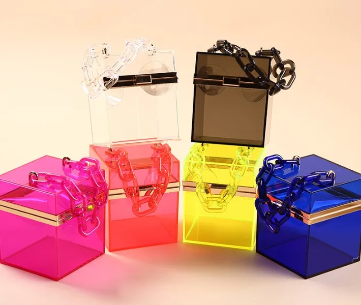 

Neon Color Acrylic clutch box colorful party purse party clutch box evening clutch bags for women, 6 colors as picture