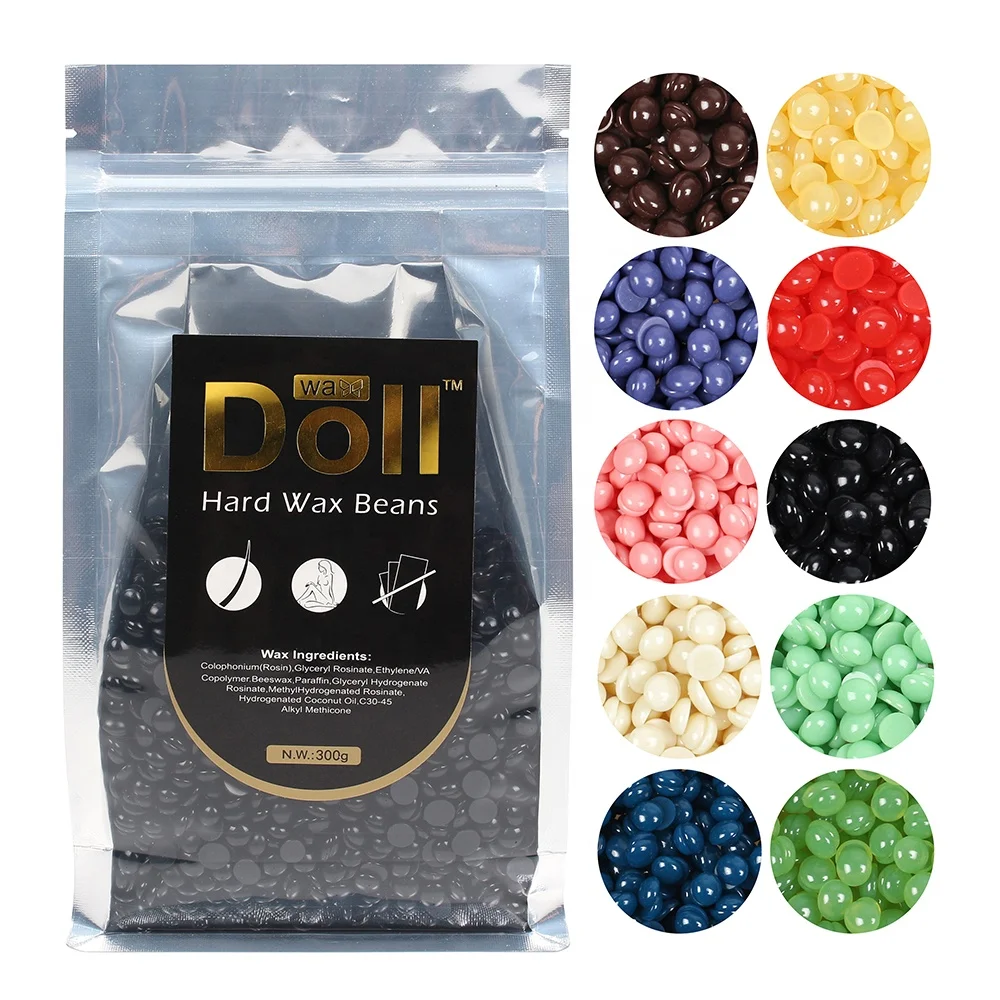 

OEM 300g Black Natural Pearl Wax Brazilian Hot wax beads Good Quality depilatory Hard Wax Beans Face Body Hair Removal, 10 colors