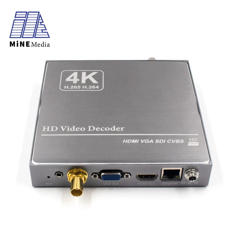 

H.265/H.264 4K RTSP RTMP ONVIF ip to HDMI SDI VGA CVBS L/R stereo audio HD iptv video decoder