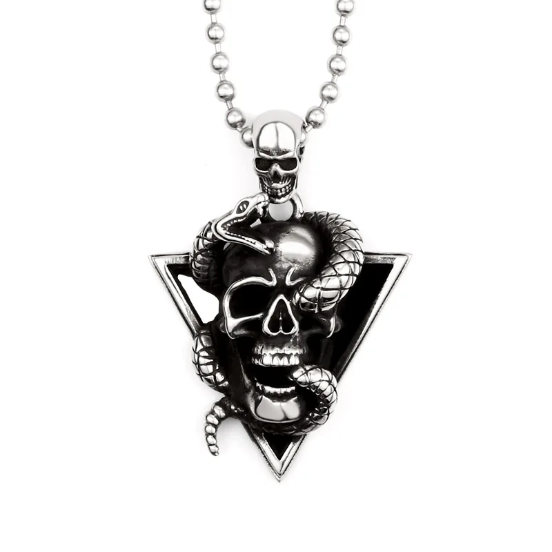 

SS8-519P Medusa - Snake Skull Pendant Stainless Steel Necklace Gothic Jewelry Punk Necklace Jewelry