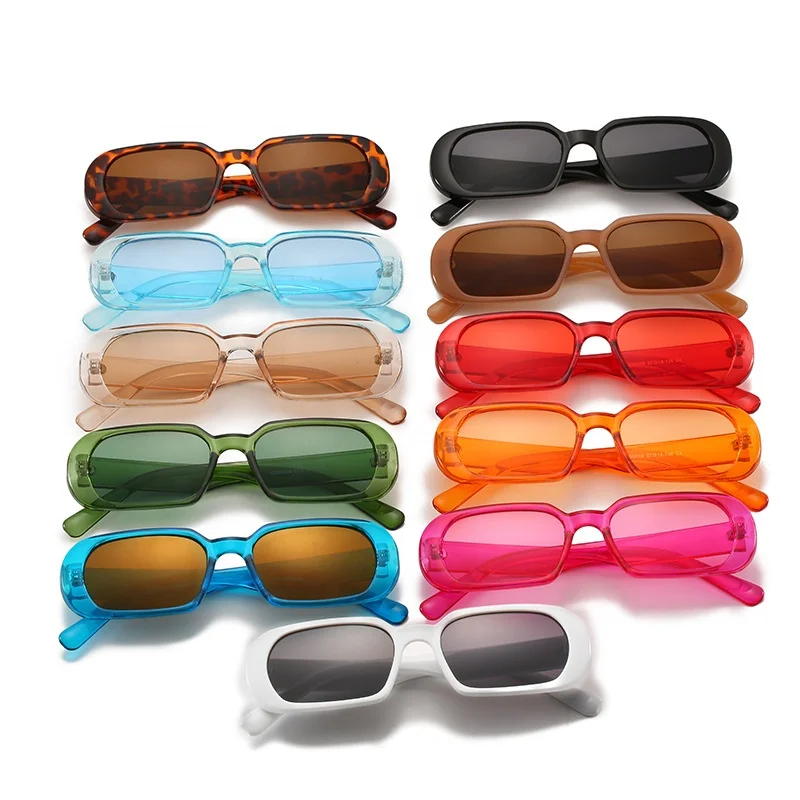 

Hot Selling Simple Classic Portable Plastic Glass Multicolor Women's Plastic Sunglasses, 11 colors