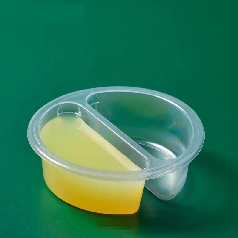 

Factory Direct Sales Disposable Plastic Split Type 2-Grid Sauce Cup Degradable Transparent Circular Sauce Container