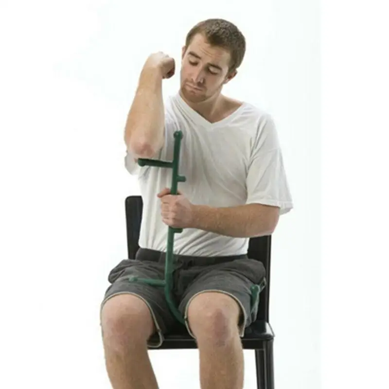 

M294 Wholesale Back Pain Release Tool Trigger Point Self Massager Stick Theracane Body Muscle Relief Back Massage Hook, Black, blue, green