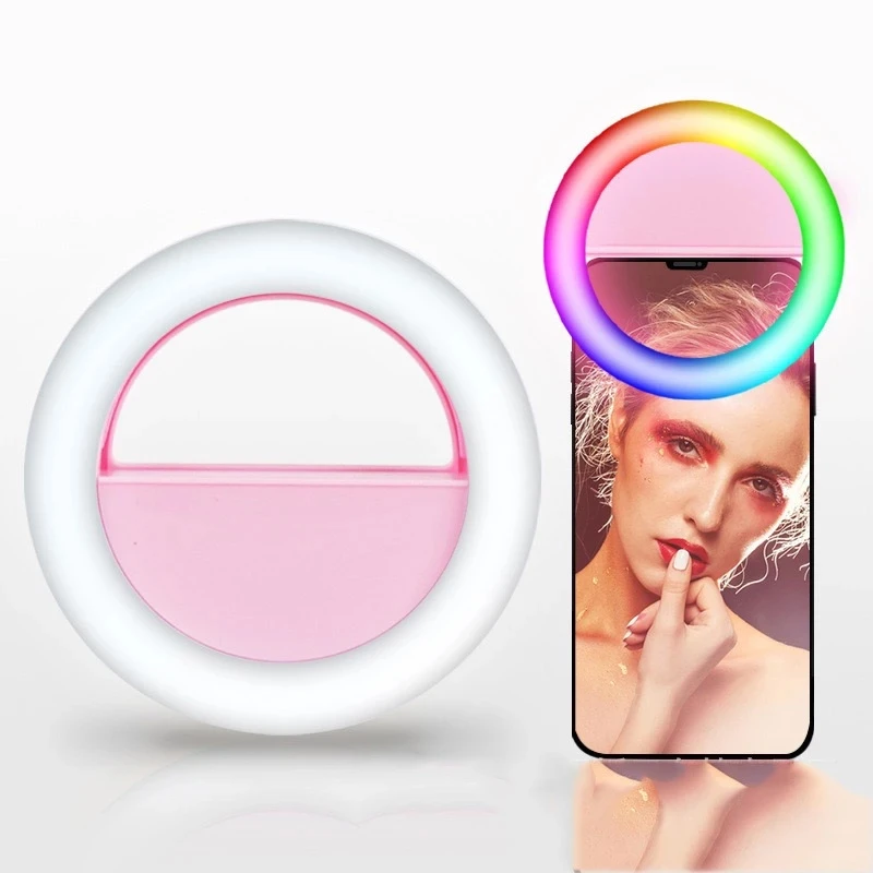 

top selling Dimmable clip-on RGB Led Selfie Ring Light for Mobile Phone