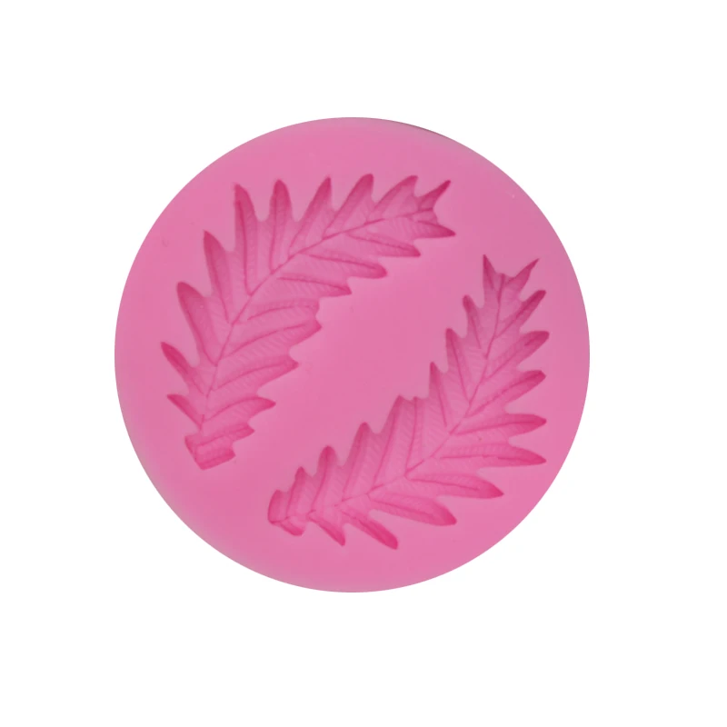 

Hot selling 3D Cake Decorating Fondant DIY Leaf Shape Silicone Cake Mold, Pink