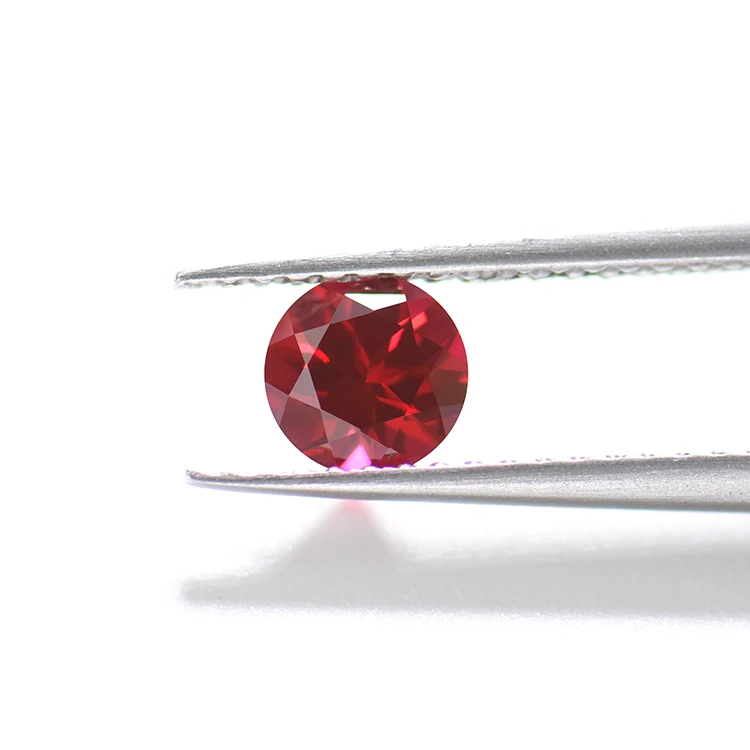 Hot Sale High Quality  Lab Grown Ruby Round Shape Pigeon Red Color  4mm-12mm RUBY STONES