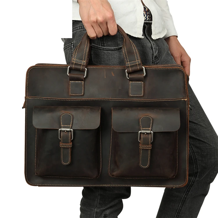 

Wholesale Sac Homme Bandouliere Business Handbag Vintage Bag Men'S Leather Shoulder