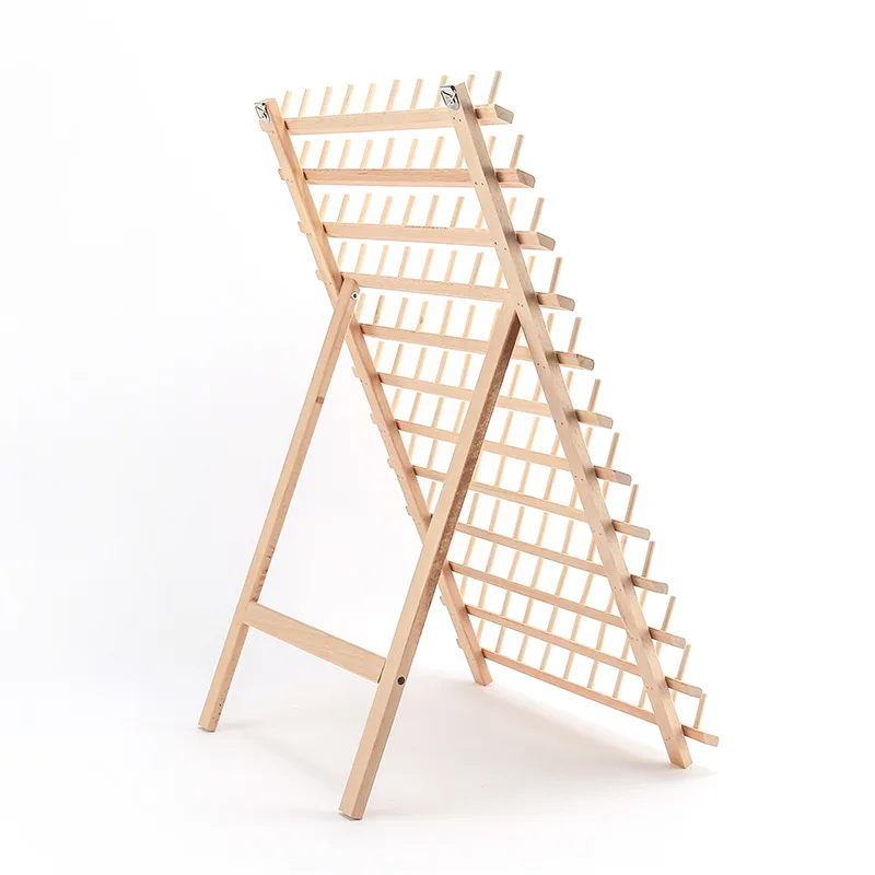 

120-Axis Wooden Spool Stand Solid Wood Spool Stand Folding Storage Rack Sewing Thread Bobbin, As picture