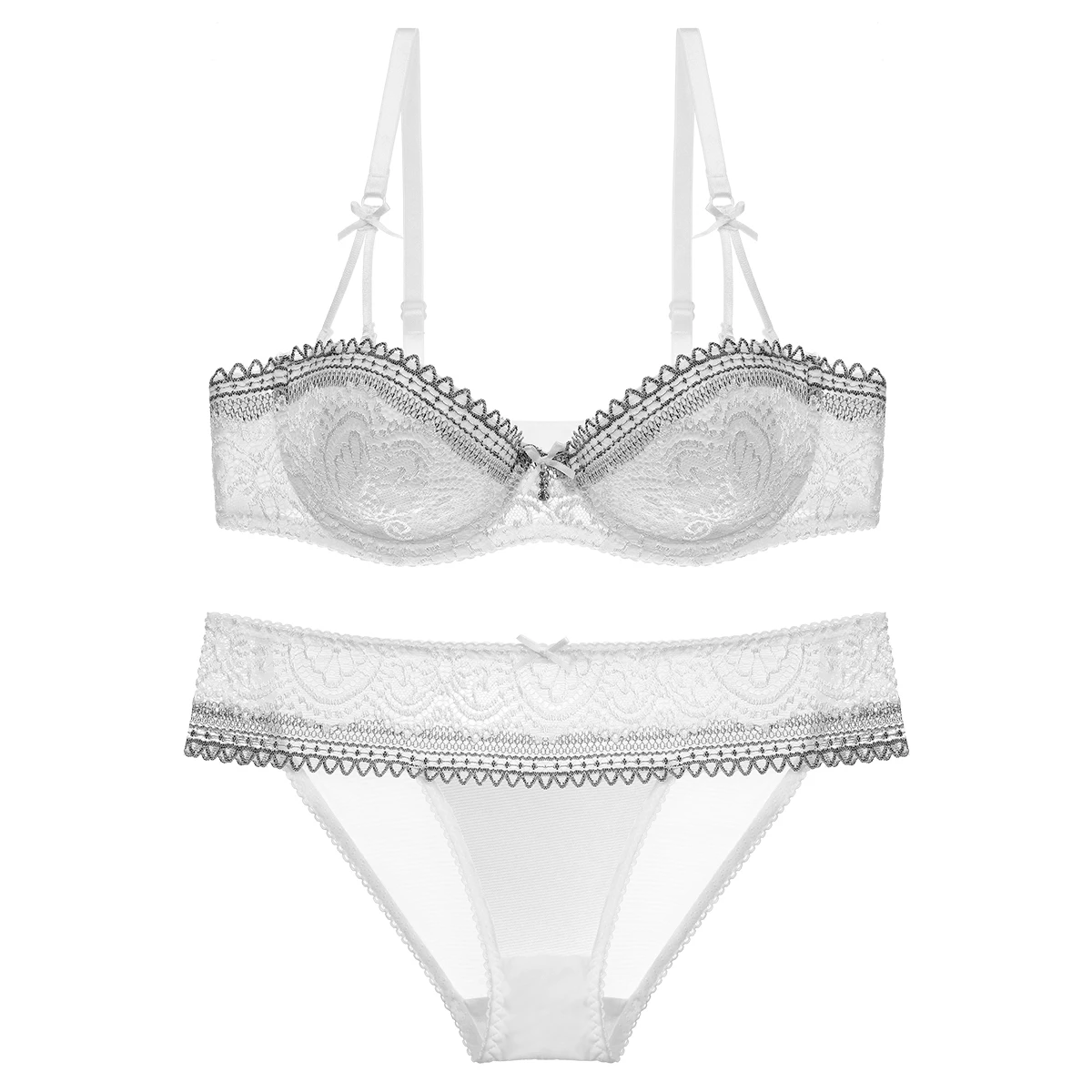 

Seamless Lace Bra Sexy Ultrathin Brassiere Wire Free Women Bras Lingerie Set Embroidery Underwear Sets