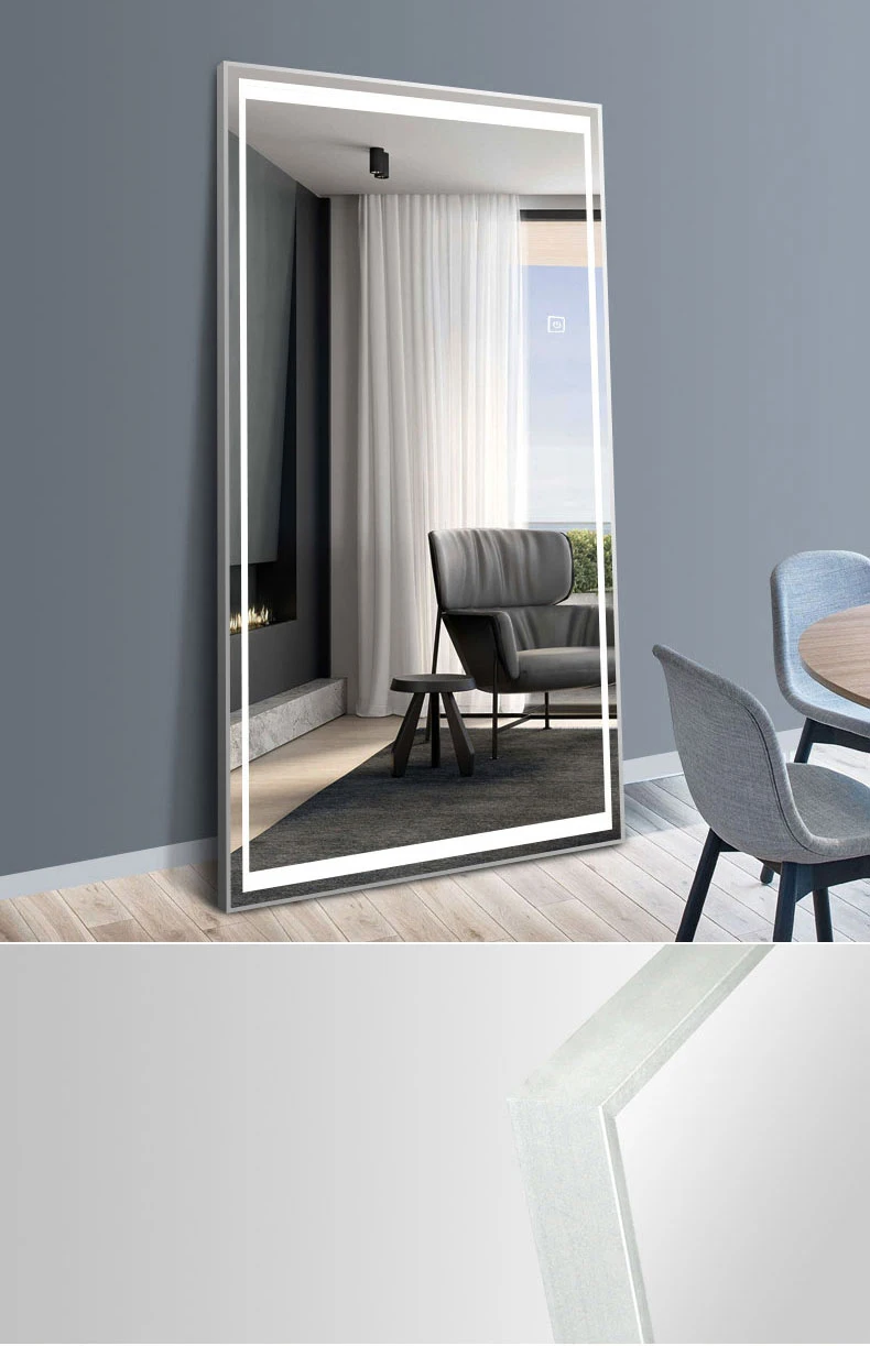 批发大尺寸沙龙镜子落地支架 led 梳妆镜全长镜子与蓝牙