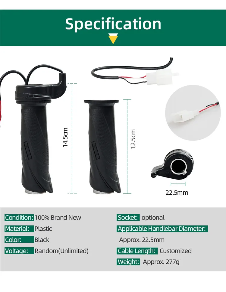 Professional Electric Bike Throttle Hand Grip 24/36/48/60/72v Universal