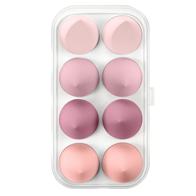 

HZM 2021 8Pcs Box package latex free Teardrop Cutting Blending Beauty Custom Logo Wholesale Cosmetic Powder Puff Makeup Sponge, Customized