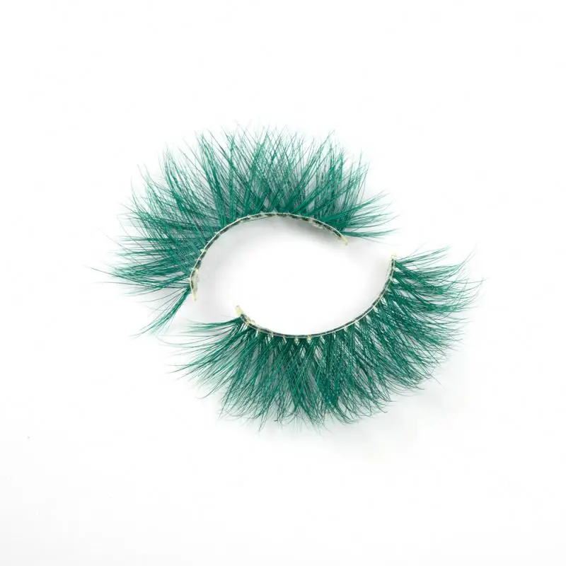 

2021 factory price new custom private label luxury cruelty free 3d real colorful mink fur eyelashes, Multiple colors