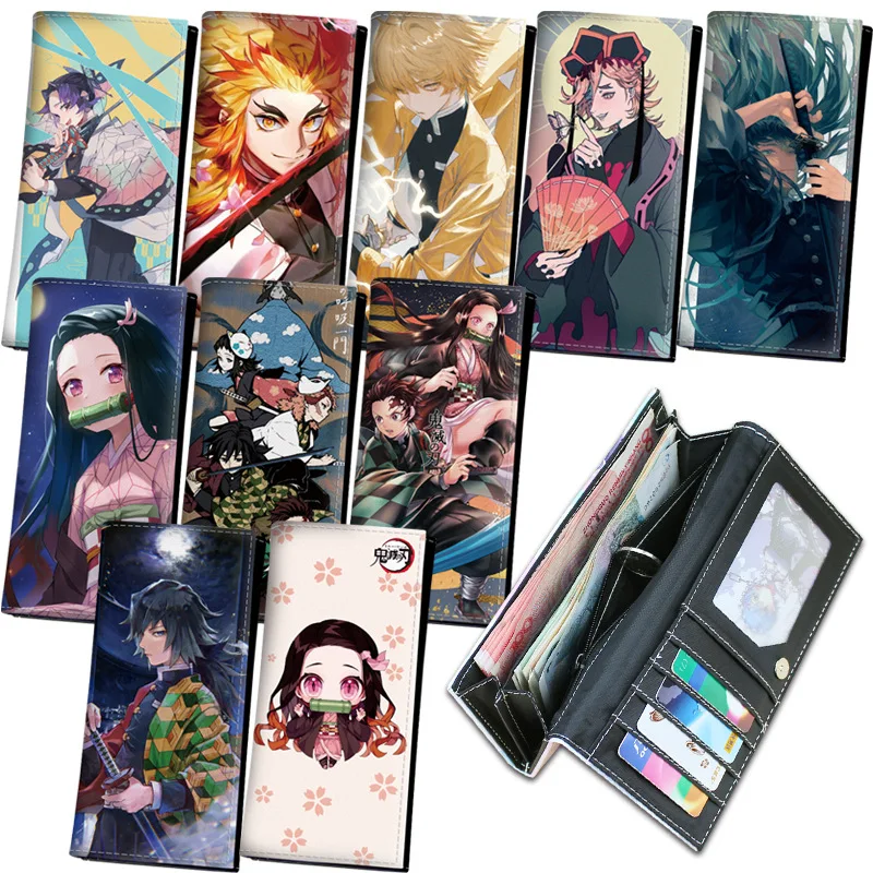 

PINYU Japanese Anime Wallet Demon Slayer's Blade Cute Ghost Nezuko Long Leather Wallet, Colorful