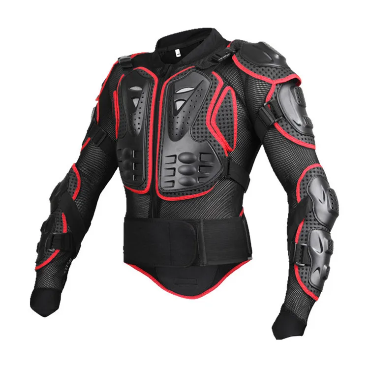 

Professional Motocross Off-Road Protector Motorcycle Armored Jacket Protective Gear Clothing, Black,red