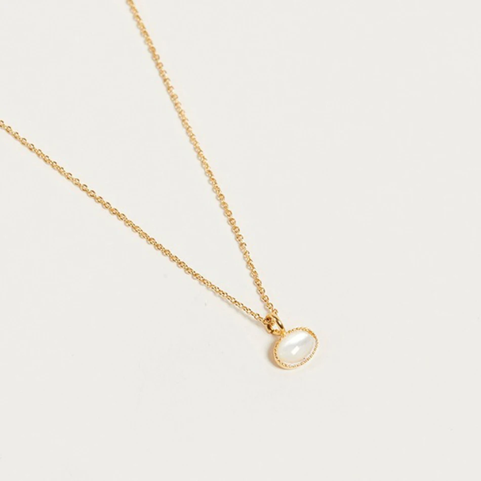 

18k Gold Fashion Jewelry 925 Sterling Silver Oval Shape Crystal Stone Pendant Necklace For Women