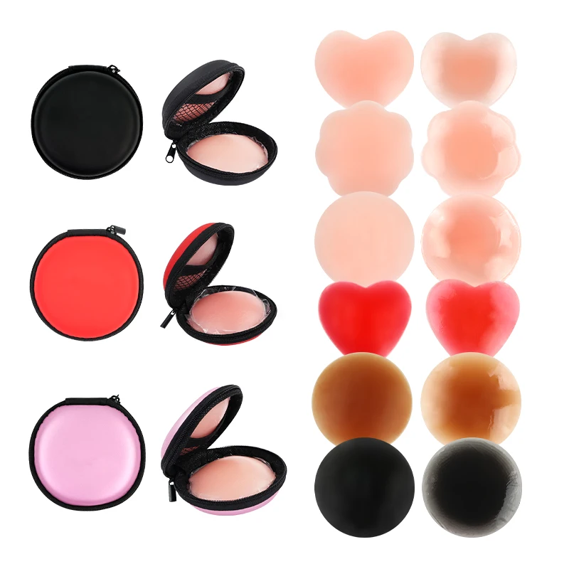 

Discount Silicone Invisible Adhesive Nipple Sticker Reusable Nipple Cover, Pink