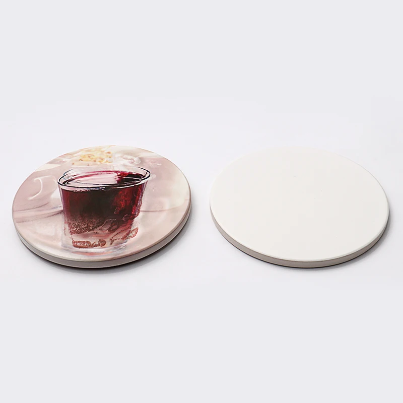 

High Quality Sublimation Blank Ceramic Coaster With Cork Slip-Resistant Tea Coaster, Customized color