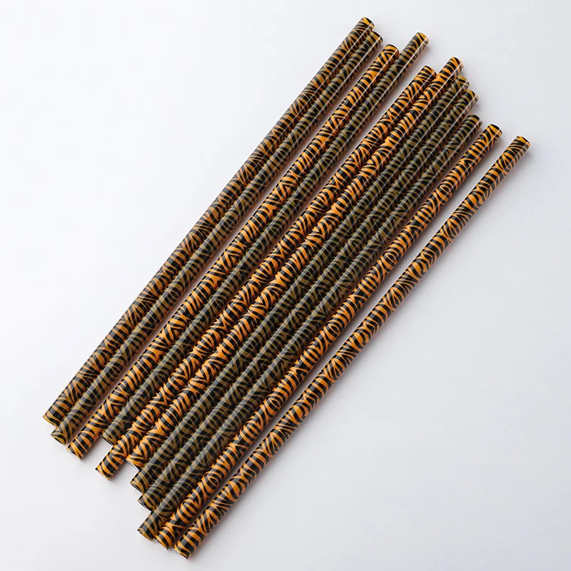 

fast delivery eco friendly reusable plastic drinking glitter zerba cow leopard animal print straws, Picture shows