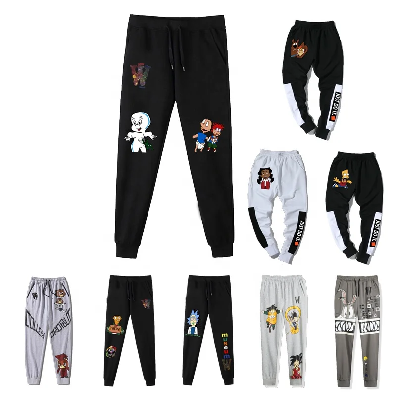 

Men's cross border cartoon printed cotton trousers with bunched legs men's casual sports trousers Men's casual shorts