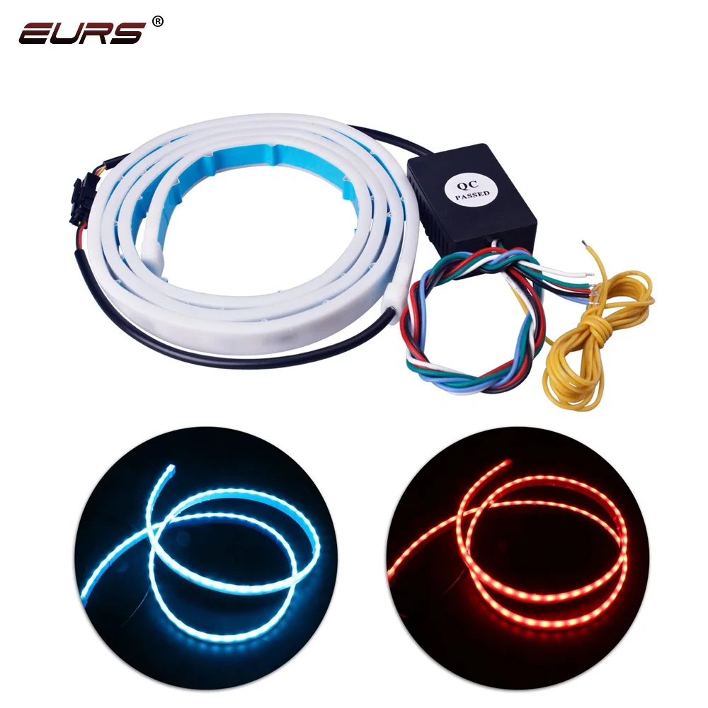 EURS 1.2m color changing flexible LED Car Tail Box Lamp Bar Three Colour LED blue red yellow car tail light 1W 0.1A 100LM