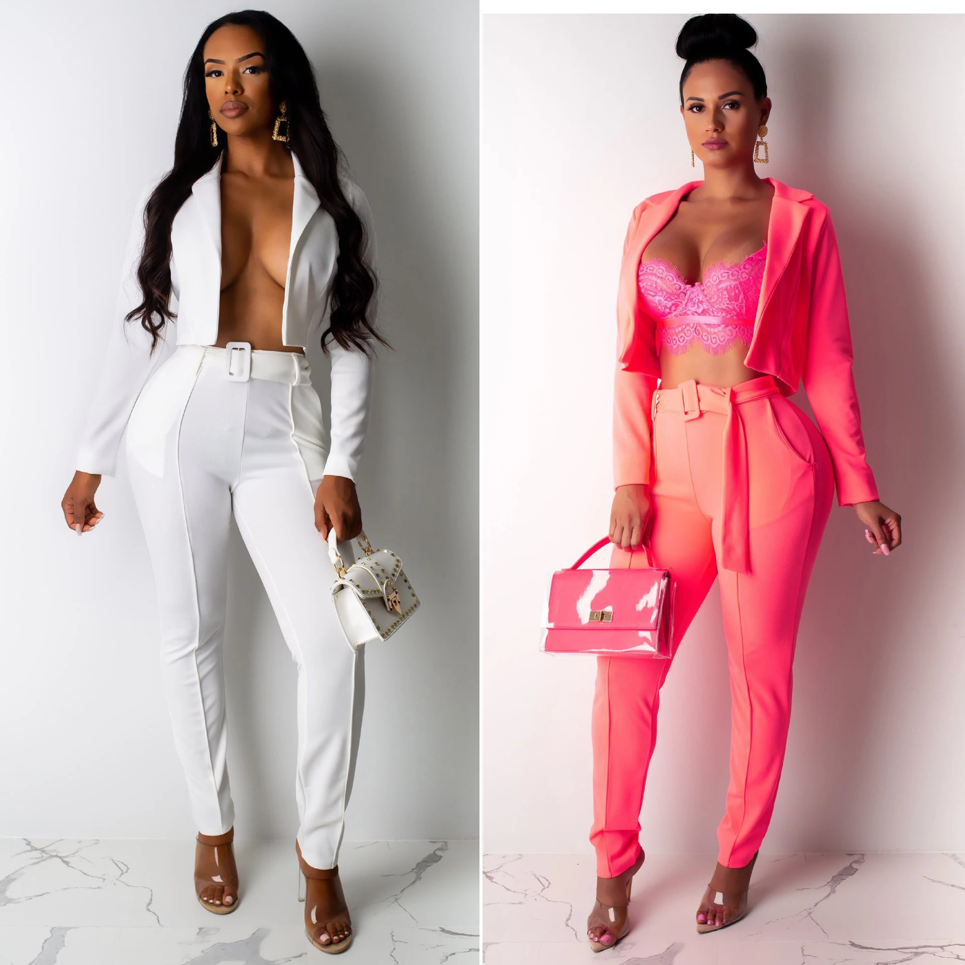 

Y086 new arrival hot sale comfortable ladies clothing suits casual set pants and blouse solid color autumn women 2 piece sets