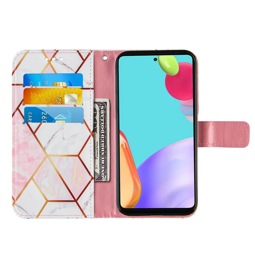 

Magnetic Flip Case for Funda Samsung Galaxy A12 A02S A32 A42 A52 A72 5G Case Fashion Marble Leather Wallet Cover Capa Women