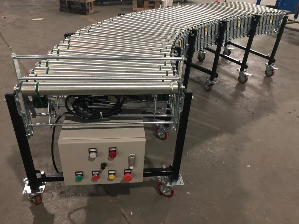 24'' wide Motorized expandable extendable Flexible movable Roller