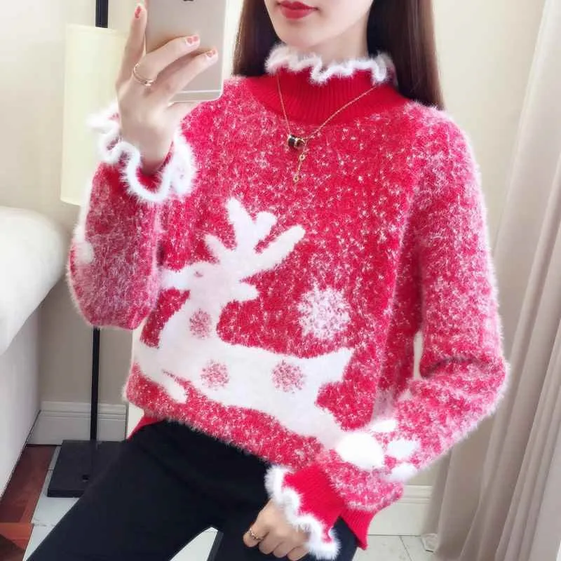 

2021 new factory-made women's wear christmas jumper, Picture color