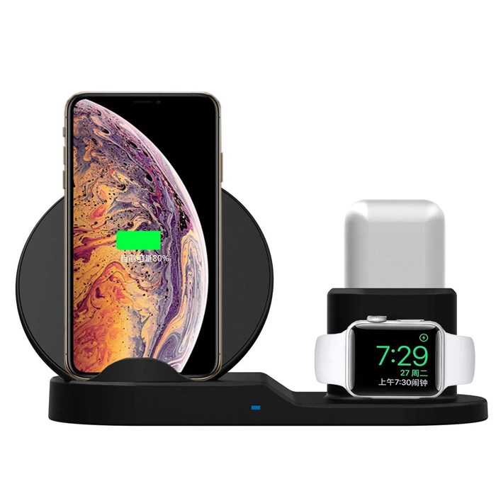 10W Fast Wireless Charger, New 3 In 1 Wireless Charger for iPhone Smartphone Apple Watch with CE,FCC,ROHS Certificate