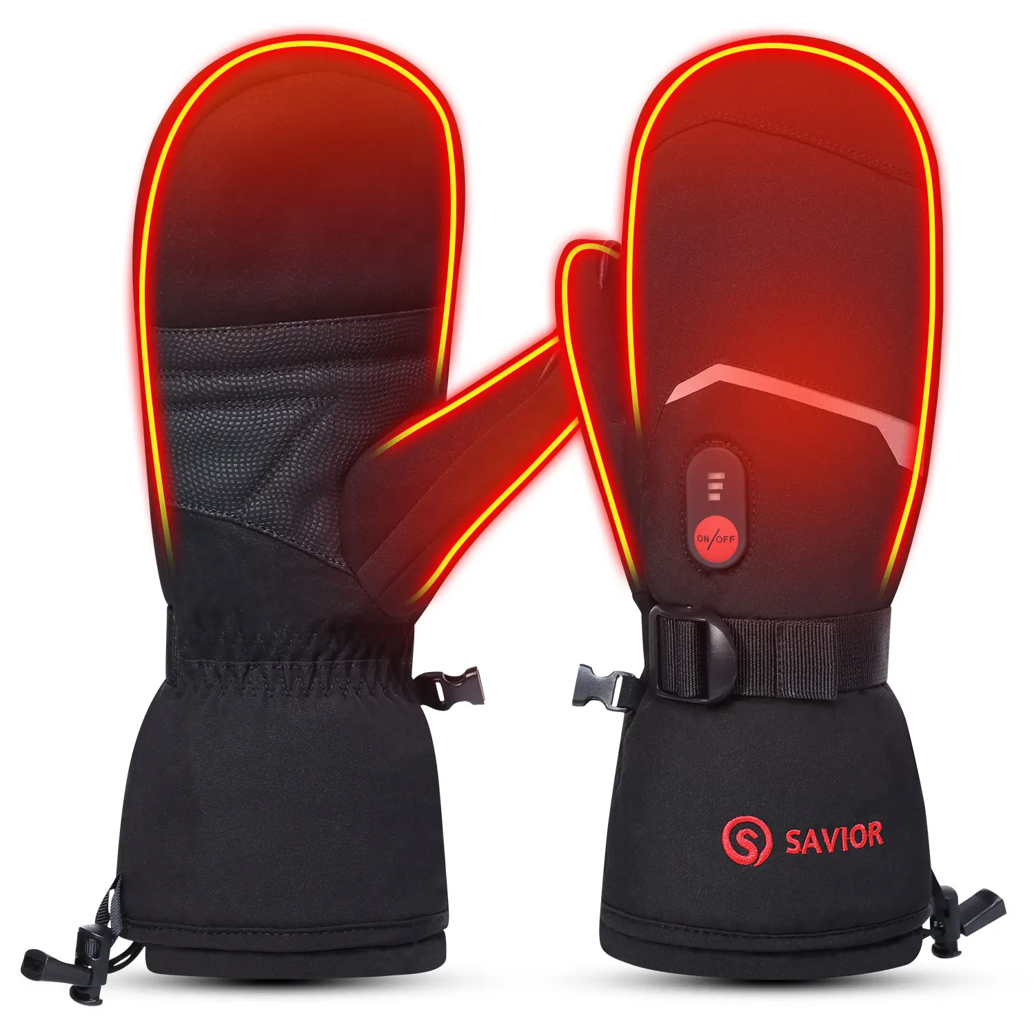 

Savior High Quality Touch Screen Function Rechargeable Battery Powered Heated Gloves, Black